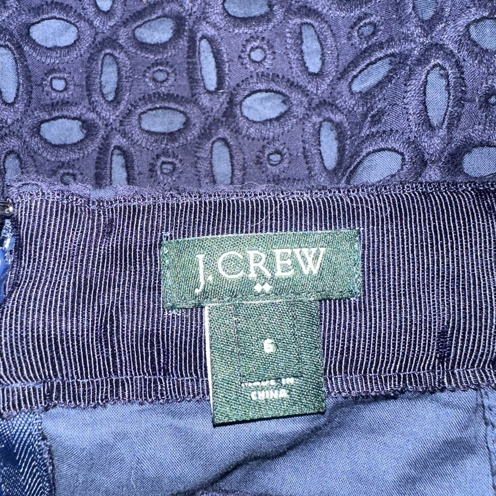 J. Crew Midnight Blue Patterned Skirt